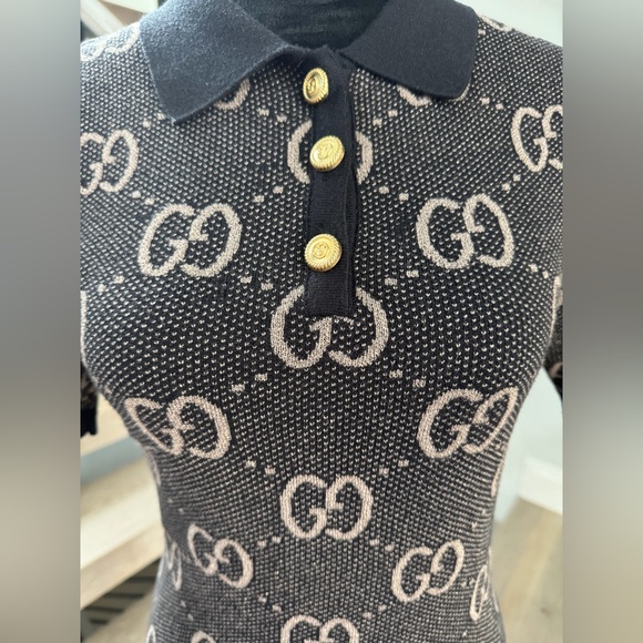 New Gucci Black and Brown Logo Mini Dress can fit Small and Medium size - Picture 3 of 8